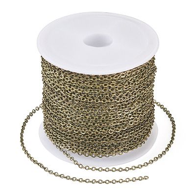 Brass Coated Iron Flat Cable Chains CH-TAC0007-01AB-1