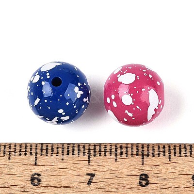 Opaque & Spray Painted Acrylic Beads OACR-G049-01A-1