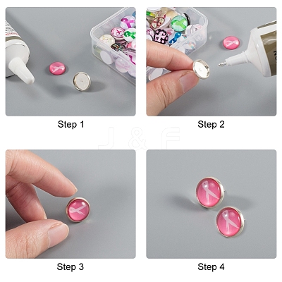 Flatback Glass Cabochons for DIY Projects GGLA-PH0005-12mm-06B-1