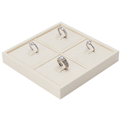 4-Slot Microfiber Ring Organizer Display Stands ODIS-WH0050-15C-01-1