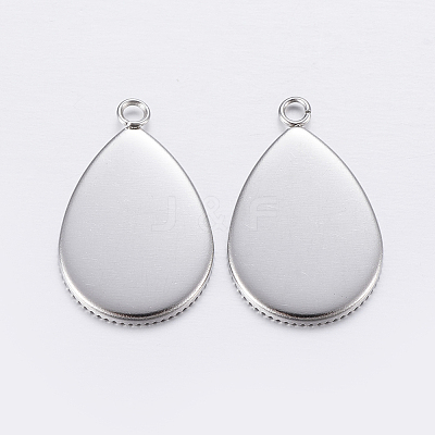 Tarnish Resistant 304 Stainless Steel Pendant Cabochon Settings STAS-P198-14A-1