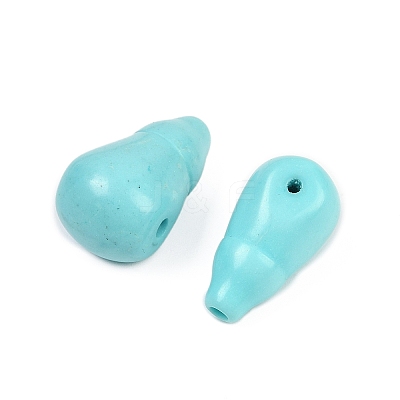 Dyed Synthetic Turquoise 3 Hole Guru Beads G-C198-01A-03-1
