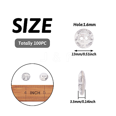 Acrylic Rhinestone Buttons X-BUTT-TAC0001-01-1