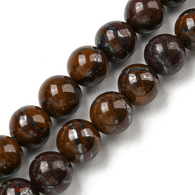 Natural Yellow Tiger Iron Beads Strands G-C079-A03-01-1
