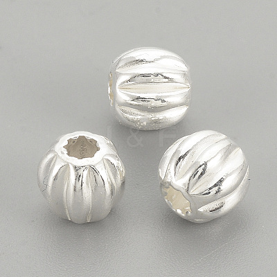 925 Sterling Silver Corrugated Beads LS-STER-S002-14-6mm-1