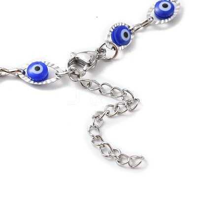 Evil Eye Plastic Link Chain Necklace NJEW-H169-03P-02-1