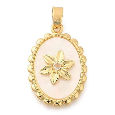 Brass Micro Pave Cubic Zirconia with Acrylic Pendants KK-S049-24G-1