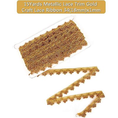 Metallic Lace Trim OCOR-WH0058-01G-1