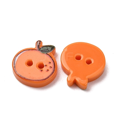 2-Hole Printed Opaque Resin Buttons RE-CBA2C75-04C-1