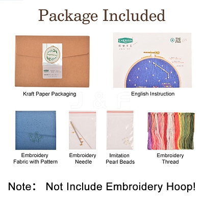 Flower & Constellation Pattern 3D Bead Embroidery Starter Kits DIY-P077-090-1