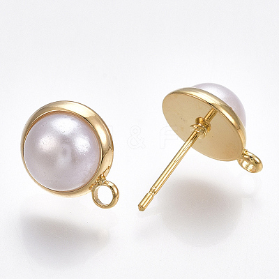Brass Stud Earring Findings X-KK-T038-287G-1