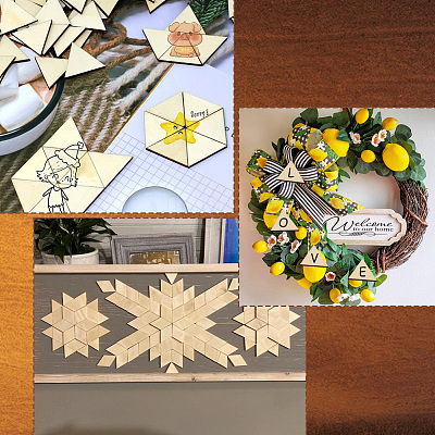 200Pcs Unfinished Wood Cutout WOOD-SP0001-46-1