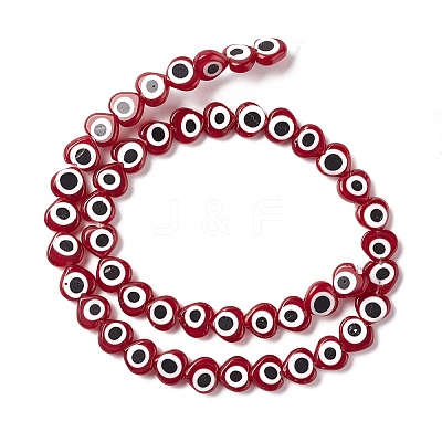 Handmade Evil Eye Lampwork Beads Strands LAMP-F023-B10-1
