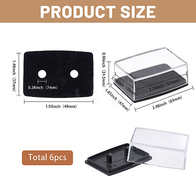 Transparent PS Plastic Cufflink Packaging Boxes CON-WH0110-023-1