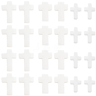 60Pcs 3 Styles Cross Natural Shell Beads BSHE-SC0001-18-1