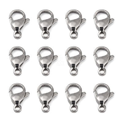 Tarnish Resistant Polished 304 Stainless Steel Lobster Claw Clasps X-STAS-R072-39A-1