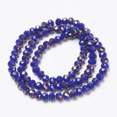 Electroplate Opaque Glass Beads Strands LS-EGLA-A034-P8mm-F14-1