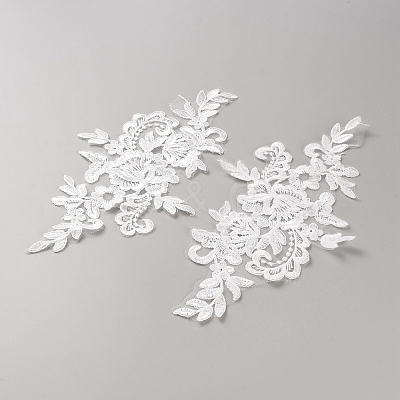 Flower Shape Cloth Embroidery Applqiues PATC-WH0012-49-1