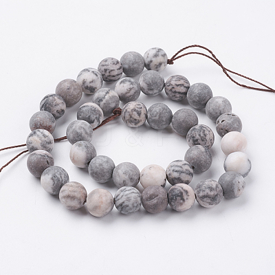 Natural Pink Zebra Jasper Beads Strands G-J376-46F-10mm-1