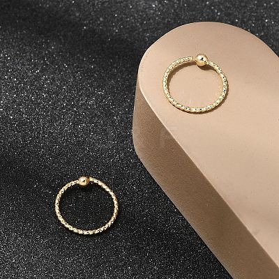 Brass Ball Captive Bead Nose Ring AJEW-G075-01G-02-1