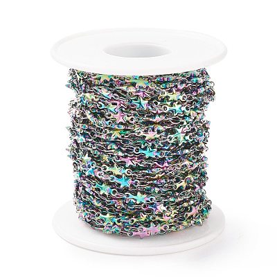 Rainbow Color 304 Stainless Steel Link Chains STAS-P219-74M-1
