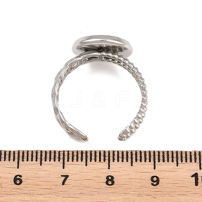 304 Stainless Steel Open Cuff Ring Components STAS-F366-09C-P-1