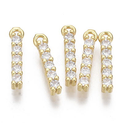 Brass Micro Pave Cubic Zirconia Charms X-KK-T060-05-I-G-NF-1