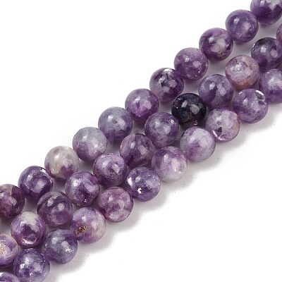Natural Lepidolite Beads Strands G-U026-A06-8mm-1