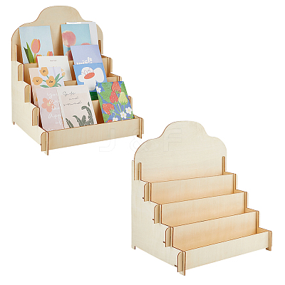 4-Tier Wood Card Display Stand ODIS-WH0025-219-1