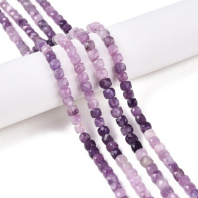 Gradient Color Natural Lepidolite Beads Strands G-N342-138B-1