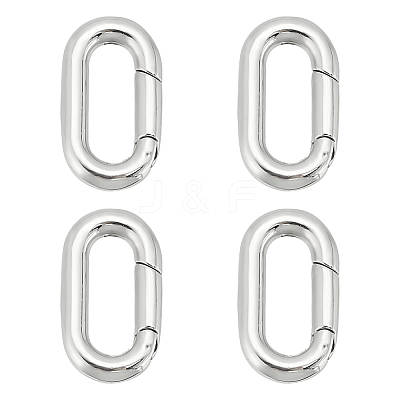 4Pcs 304 Stainless Steel Spring Gate Rings STAS-UN0051-08-1
