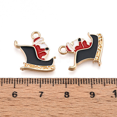 Golden Plated Alloy Enamel Pendants X-ENAM-T009-88-RS-1