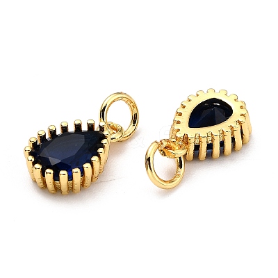 Brass Micro Pave Cubic Zirconia Pendants X-ZIRC-D120-01G-05-1