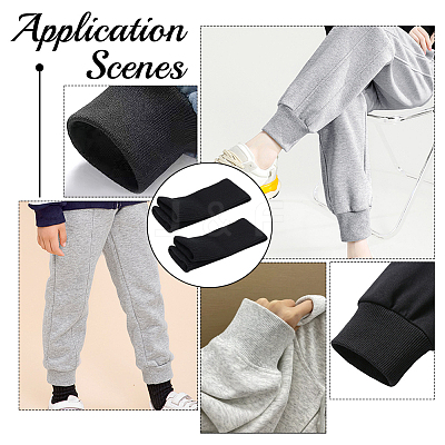 Polyester Elastic Fiber Ribbing Fabric for Cuffs Waistbands Neckline Collar Trim SENE-WH0003-20B-1