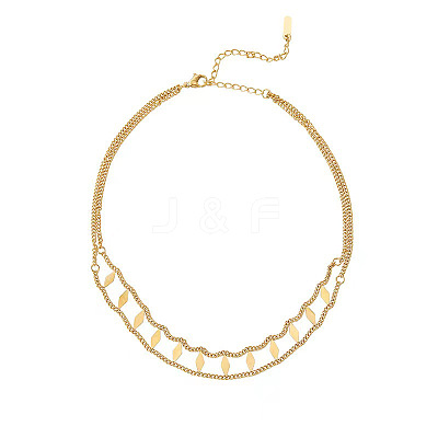 Rhombus Hollow Diamond 304 Stainless Steel Choker Necklaces FS-WGEDF7A-01-1