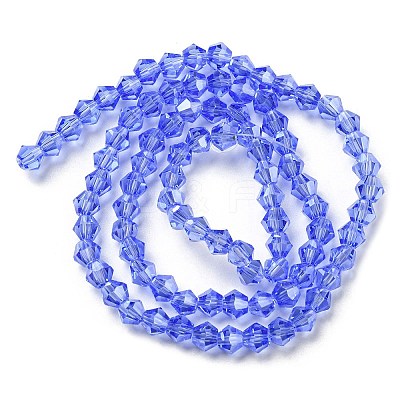 Transparent Electroplate Glass Beads Strands GLAA-F029-4mm-C07-1