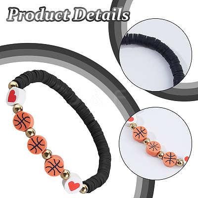 24Pcs Polymer Clay Heishi Beads Stretch Bracelets BJEW-DC00018-1