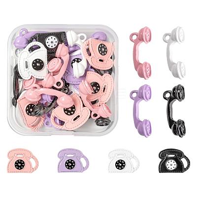 32Pcs 8 Style Spray Painted Alloy Pendants FIND-LS0001-53-1