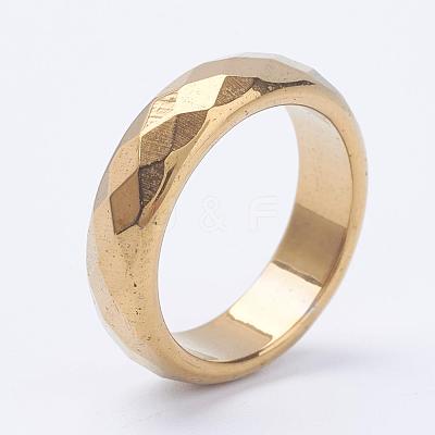 Electroplate Non-Magnetic Synthetic Hematite Rings RJEW-F068-17mm-1