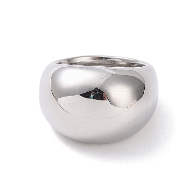 Non-Tarnish 304 Stainless Steel Chunky Dome Finger Ring for Men Women STAS-E168-09P-1