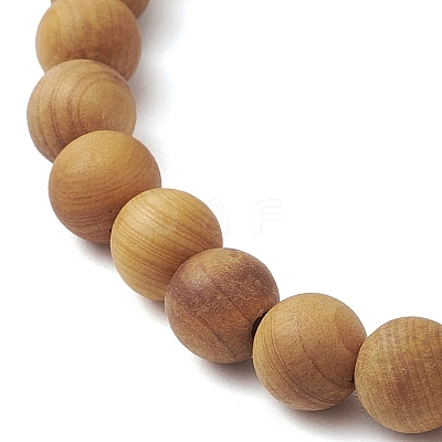 Natural Wood Beads Stretch Bracelets for Women BJEW-JB11338-03-1