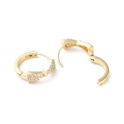 Brass Micro Pave Cubic Zirconia Hoop Earrings EJEW-P259-03G-1