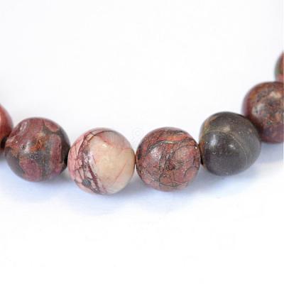 Natural Picasso Stone/Picasso Jasper Beads Strands G-E334-8mm-10-1
