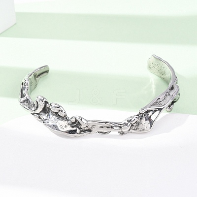Retro 316 Surgical Stainless Steel Cuff Bangles BJEW-C142-06AS-1