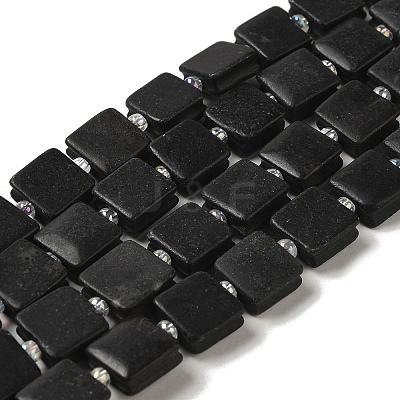 Natural Black Stone Beads Strands LS-G-L596-A11-01-1
