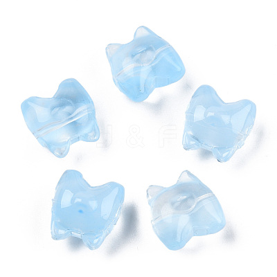 Transparent Spray Painted Glass Beads GLAA-N035-034-C11-1