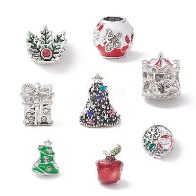 Alloy Rhinestone European Beads MPDL-Q213-02P-1