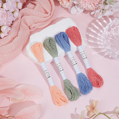 4 Skeins 4 Colors 6-Ply Cotton Embroidery Floss EMBR-WH20001-003D-1