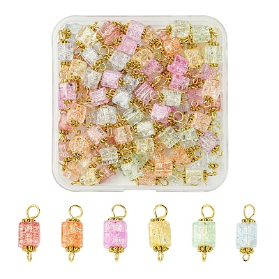 100Pcs Glass Connector Charms PALLOY-FZ00018-1