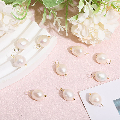 10Pcs Natural Freshwater Pearl Pendants FIND-CA0009-02C-1